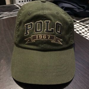 Polo Ralph Lauren olive green leather strap hat